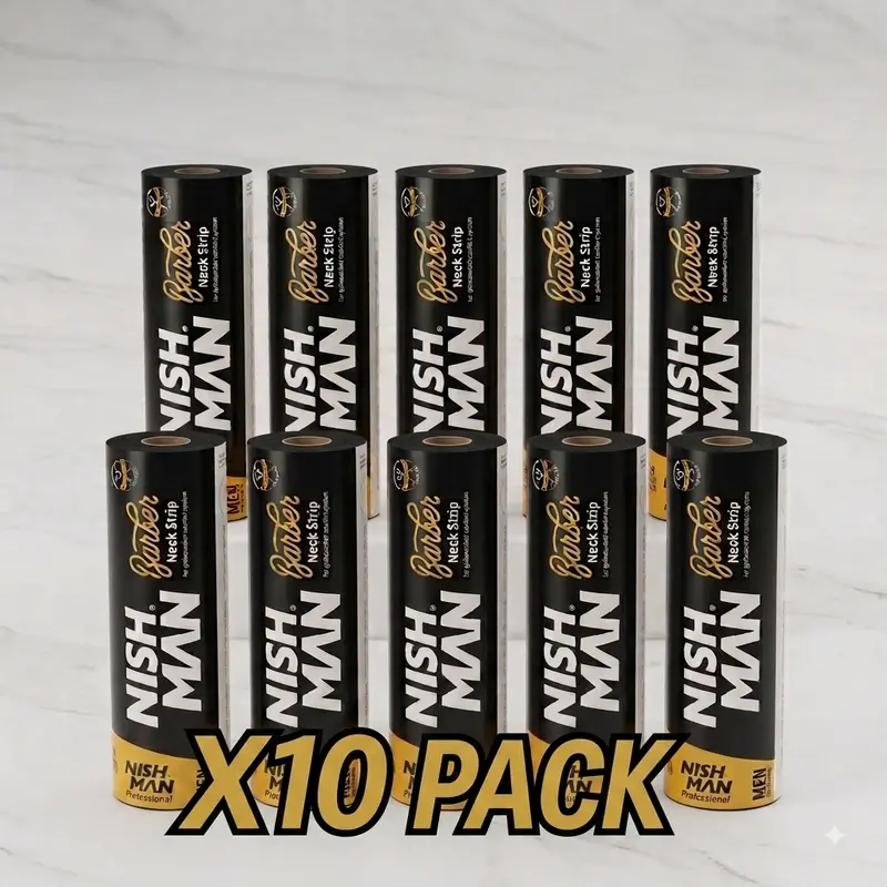10x Nekkraag wegwerp op rol 5 stuks Zwart Nekpapier
